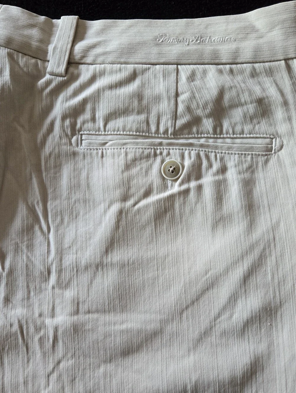 Tommy Bahama Pants Mens 38x28 Beige 80% Silk Blend Straight Leg Pleated Front